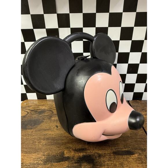 Vintage Disney Mickey Mouse Head - Plastic Lunch Box by Aladdin NO Thermos - Picture 3 of 8